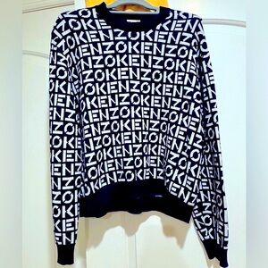 NWT -Kenzo unisex  Sport Monogram Sweater FC55PU6913SA - Black and White - XL